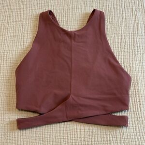 Athleta size medium conscious crop with cut outs dusty rose color -  EUC!